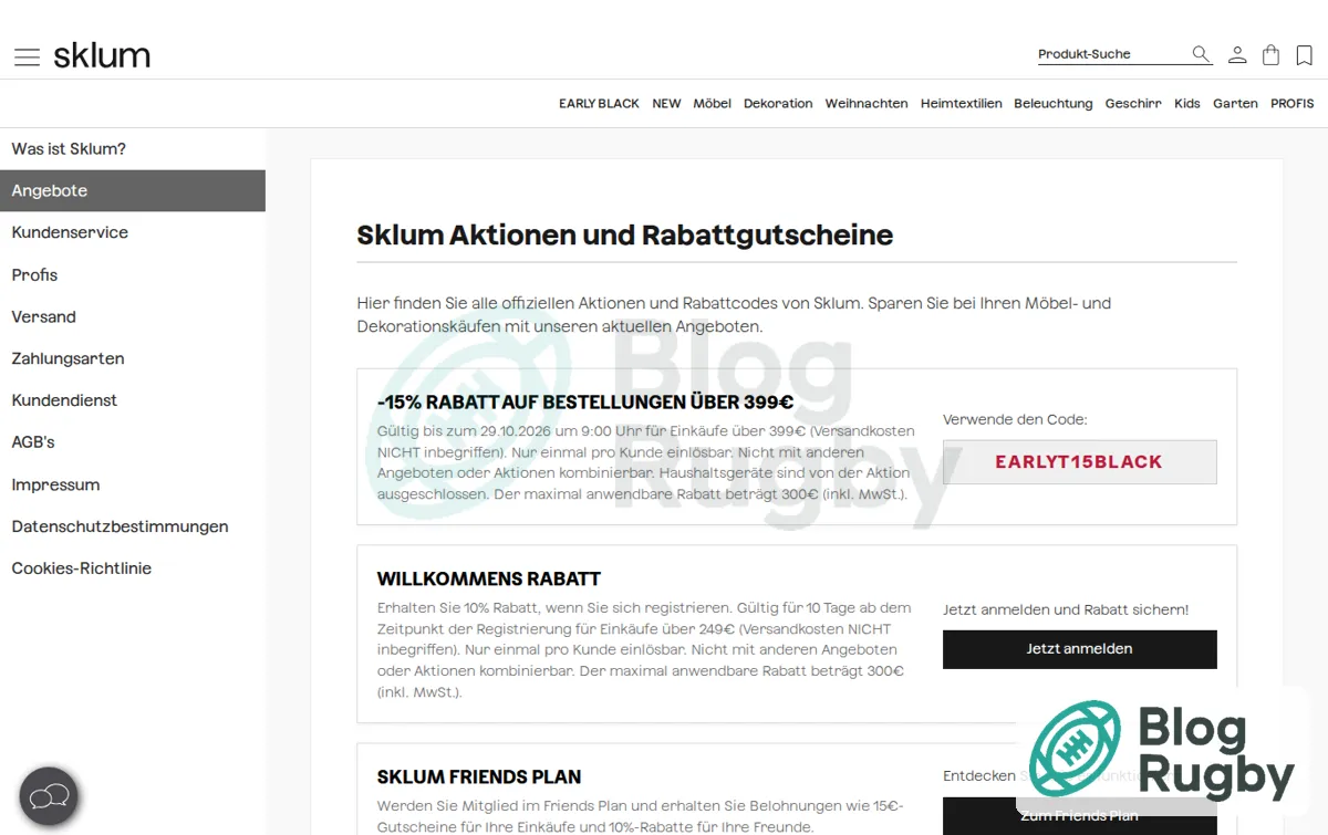 Capture : Sklum-Aktionen | Rabattcodes - SKLUM
